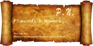 Plancsák Nemere névjegykártya